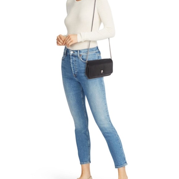 Alexander McQueen Black Crossbody Bag with Silver Chain - Picture 2 of 6